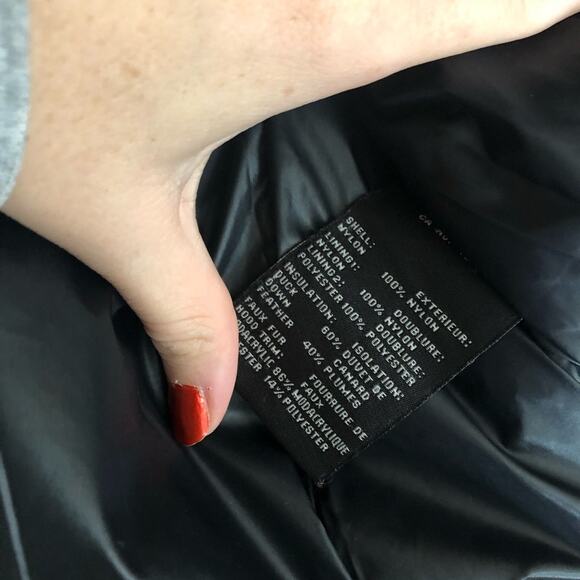 S13 NYC Black Shiny Down Puffer Coat - Picture 7 of 8